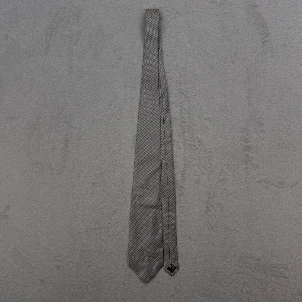 Lauren Ralph Lauren Necktie Mens Silver Geometric Pattern Silk Blend‎ Business